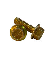 100 pcs 1/4-20 x 3/4 Grade 8 Hex Flange Frame Bolts Yellow Zinc Trivalent picture
