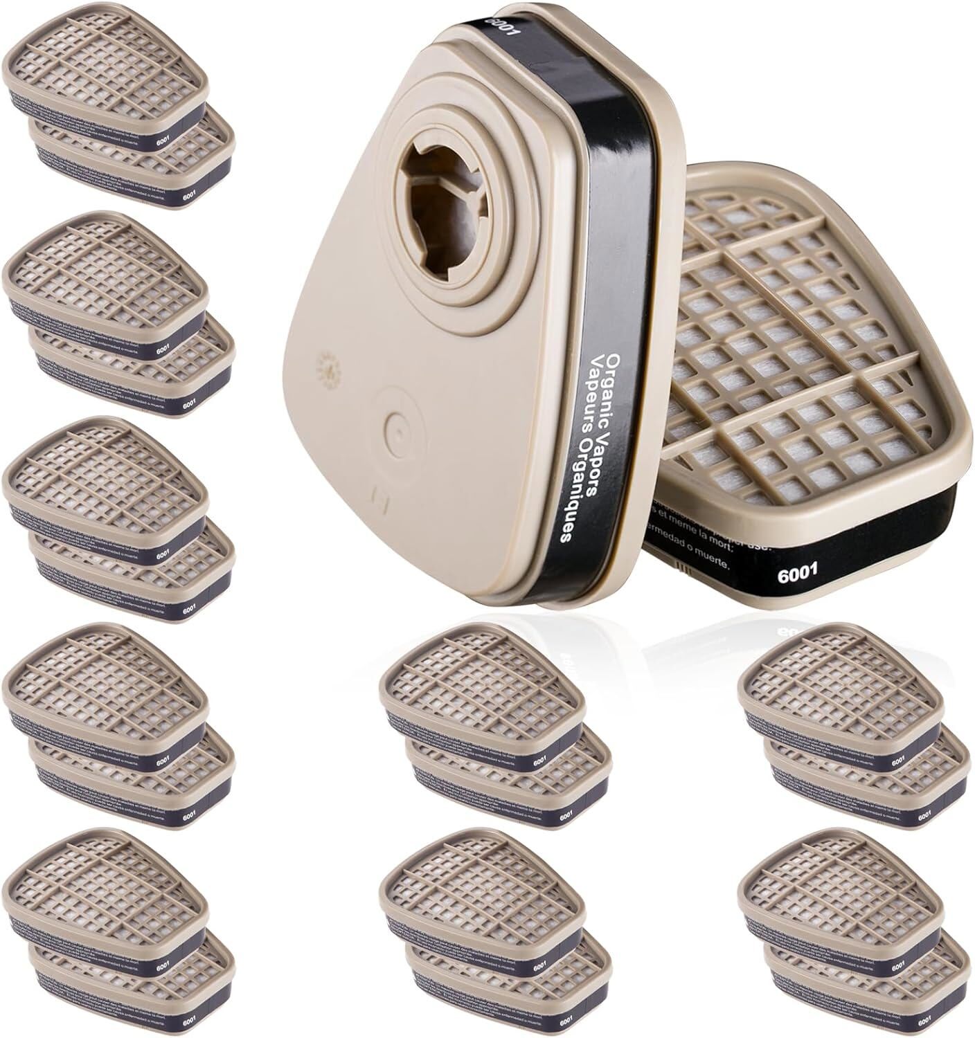 20Pcs(10Pairs) 6001 Filter Cartridges for Respirator 6200, 6500 6502 7502 Series 20Pcs(10Pairs) 6001 Filter Cartridges for Respirator 6200, 6500 6502 7502 Series