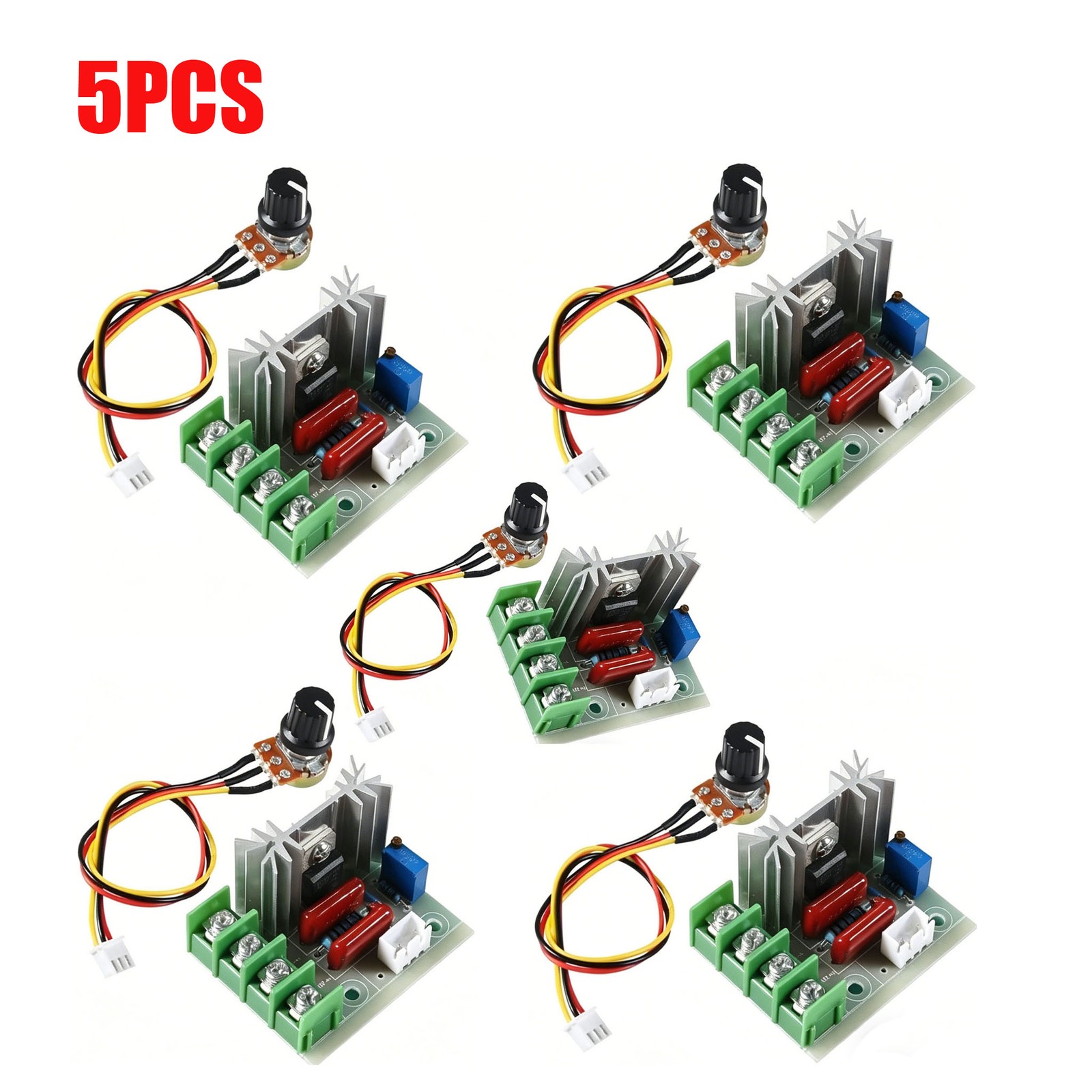 5Pcs 2000W SCR Motor Speed Controller AC 110V-220V Voltage Regulator Dimmer 5Pcs 2000W SCR Motor Speed Controller AC 110V-220V Voltage Regulator Dimmer