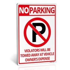 Anley No Parking Sign Rust-Free Weatherproof Aluminum Warning Sign 14x10 In picture