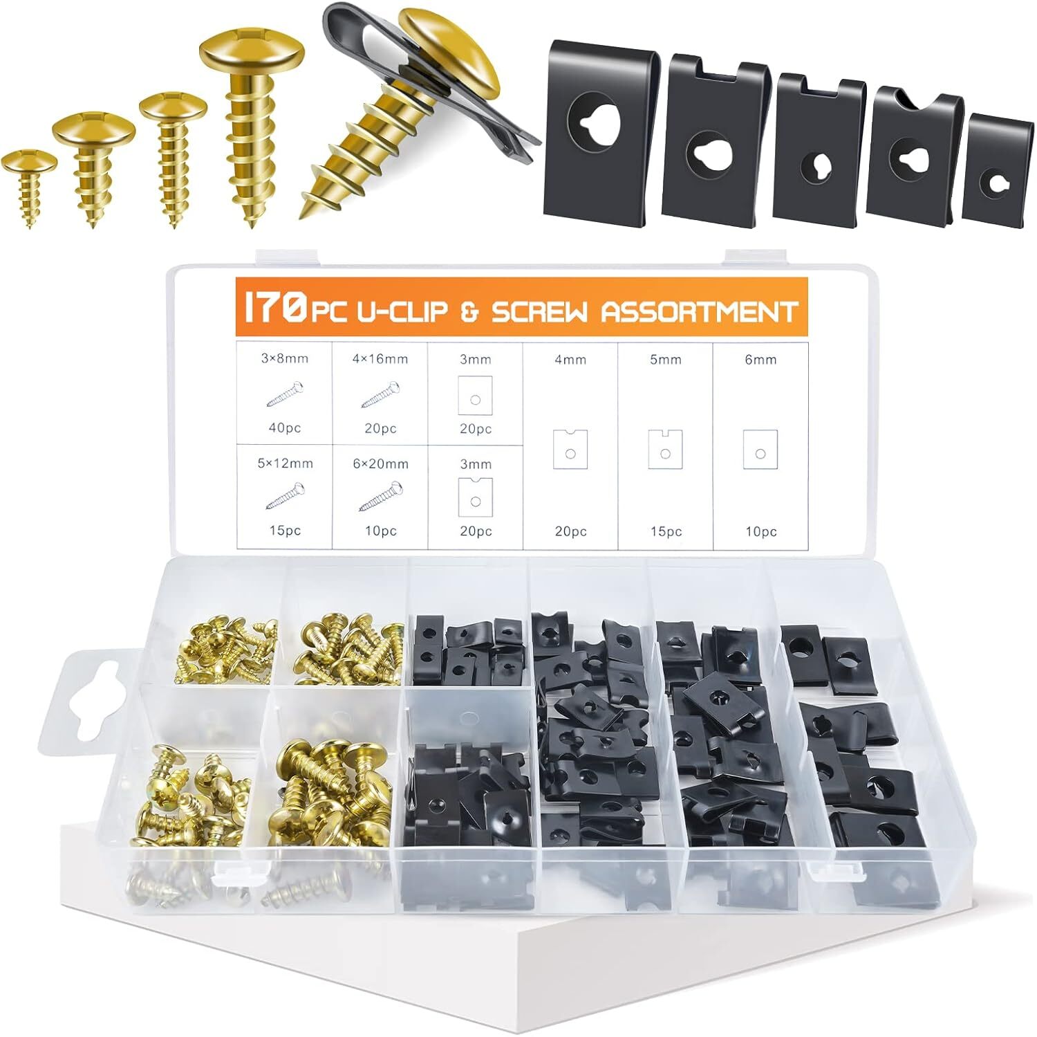 170PCS Car U Clips with Screw Assortment Kit - 85 Pcs Cross Head Mo... 170PCS Car U Clips with Screw Assortment Kit - 85 Pcs Cross Head Mo...