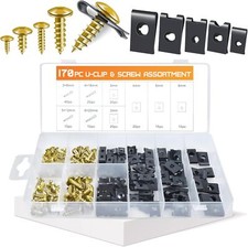 170PCS Car U Clips with Screw Assortment Kit - 85 Pcs Cross Head Mo... picture