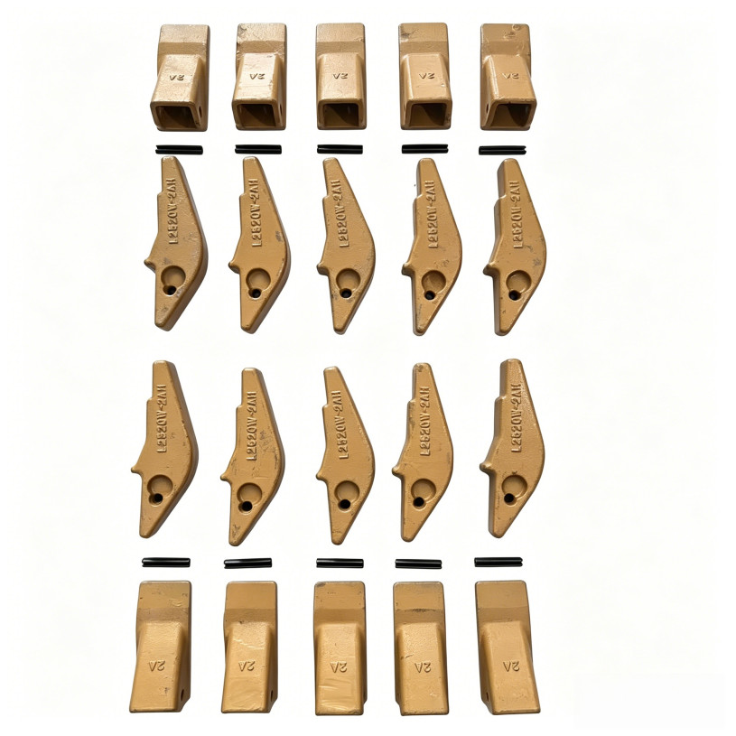 Weld-on Flush Mount L2520N-2AH Bucket Shanks 2A Bucket Teeth with Pins -10 Set Weld-on Flush Mount L2520N-2AH Bucket Shanks 2A Bucket Teeth with Pins -10 Set