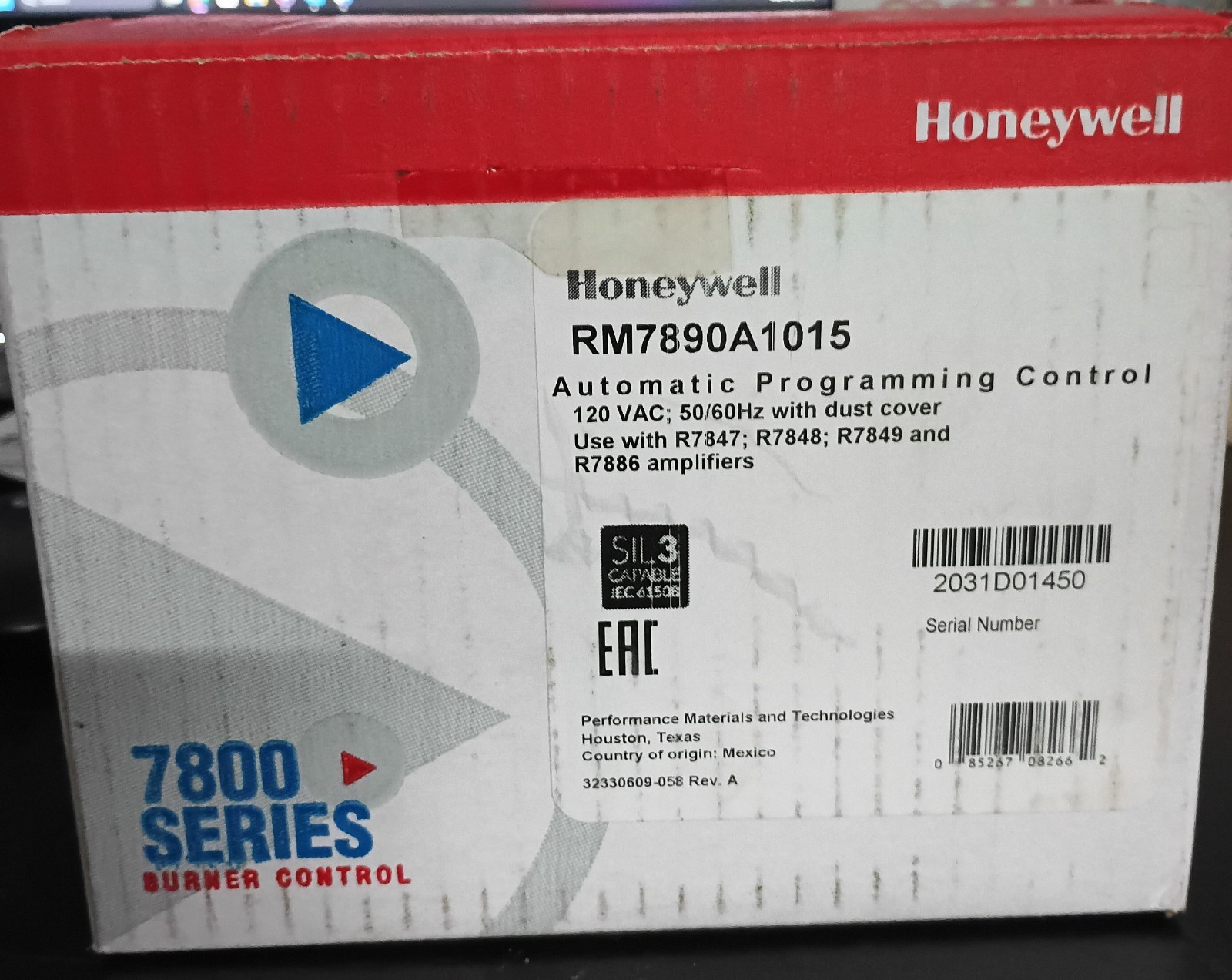New in Box Honeywell RM7890-A1015 Burner Control Relay Free Priority Shipping