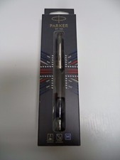 Parker FOUNTAIN PEN JOTTER LONDON INK MED STAINLESS 2031014 BLACK BARREL FRANCE picture
