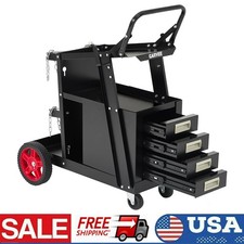 Heavy Duty Welding Cart with 4 Drawers, 360° Rolling Trolley for MIG/TIG/Plasma picture