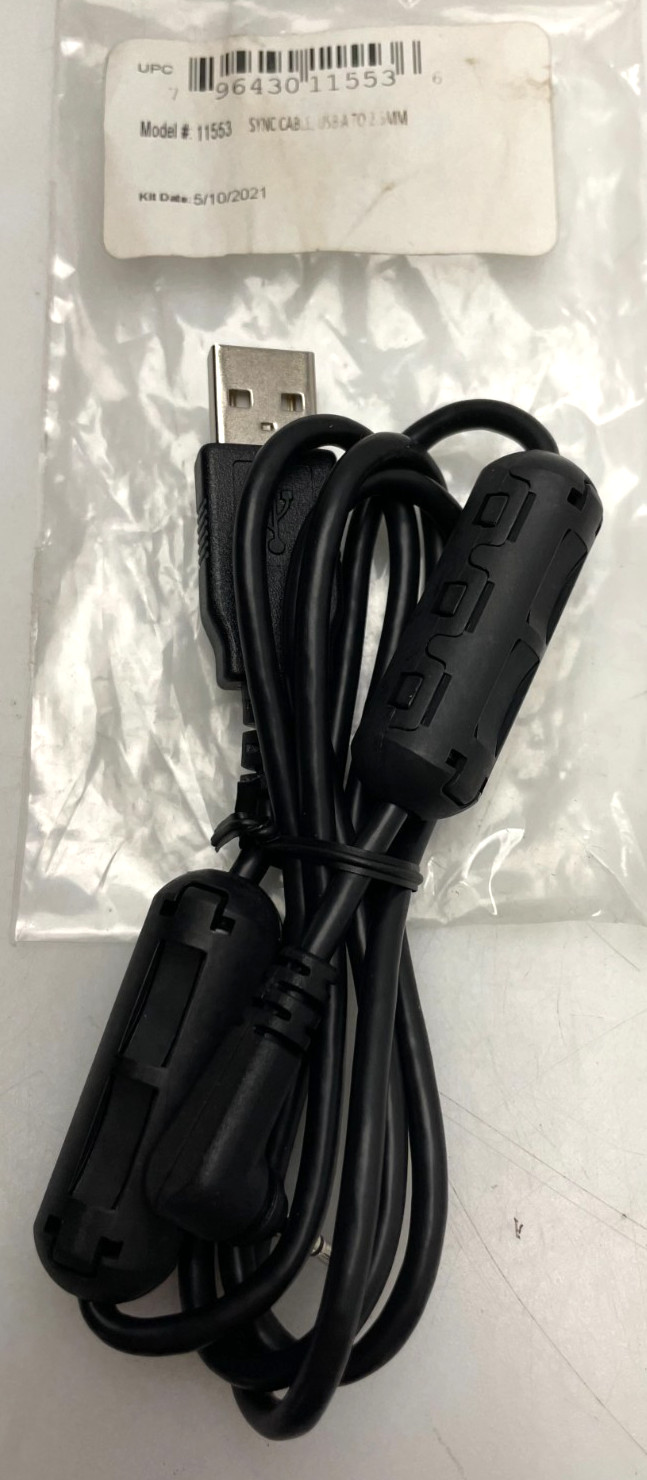 Axon Body 2 Cam Charging / Sync Cable Model # 11553  USB A to 2.5MM