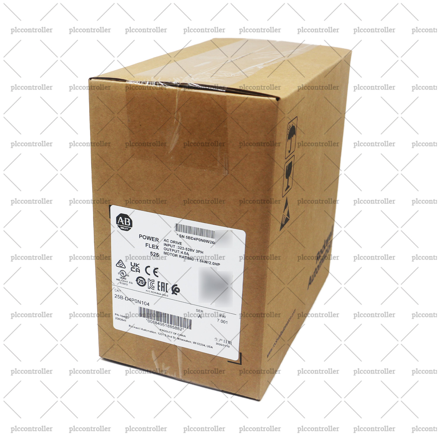 2026 New Allen Bradley 25B-D4P0N104 PowerFlex 525 1.5kW (2Hp) AC Drive 2026 New Allen Bradley 25B-D4P0N104 PowerFlex 525 1.5kW (2Hp) AC Drive