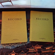 Lot of 2 Vintage Federal Supply Service RECORD Ledger Books GPO Green Blank picture
