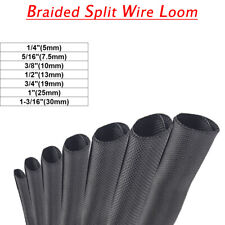 Split Wire Loom Braided Cable Sleeve Wires Harness Wrap Sleeving Protective Lot picture