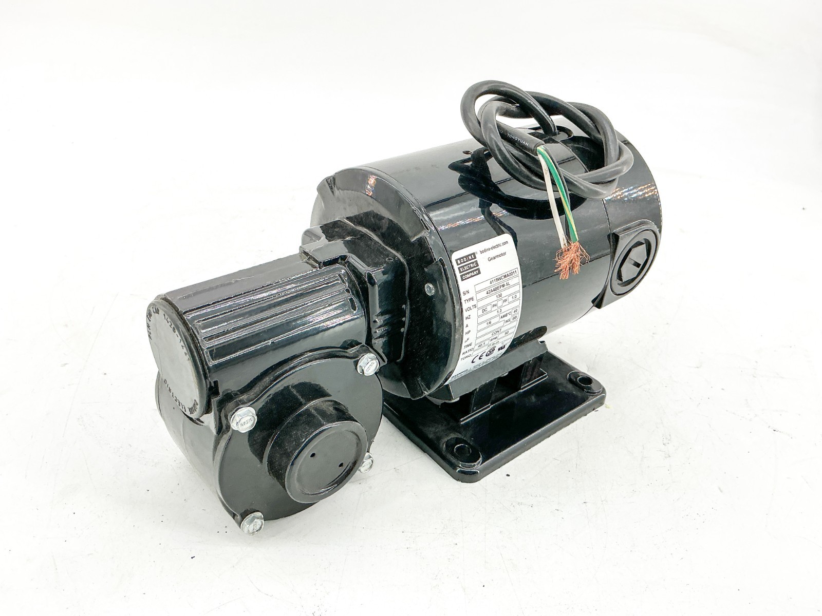 New Bodine Electric 42A4BEPM-5L Right Angle DC Gearmotor 130V 1.3A 40:1 - No Box