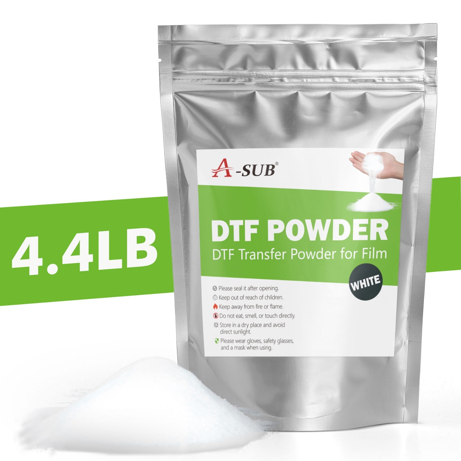 A-SUB DTF Powder White 4.4LB Bulk Hot Melt Sublimation DTF Transfer Film Powder A-SUB DTF Powder White 4.4LB Bulk Hot Melt Sublimation DTF Transfer Film Powder