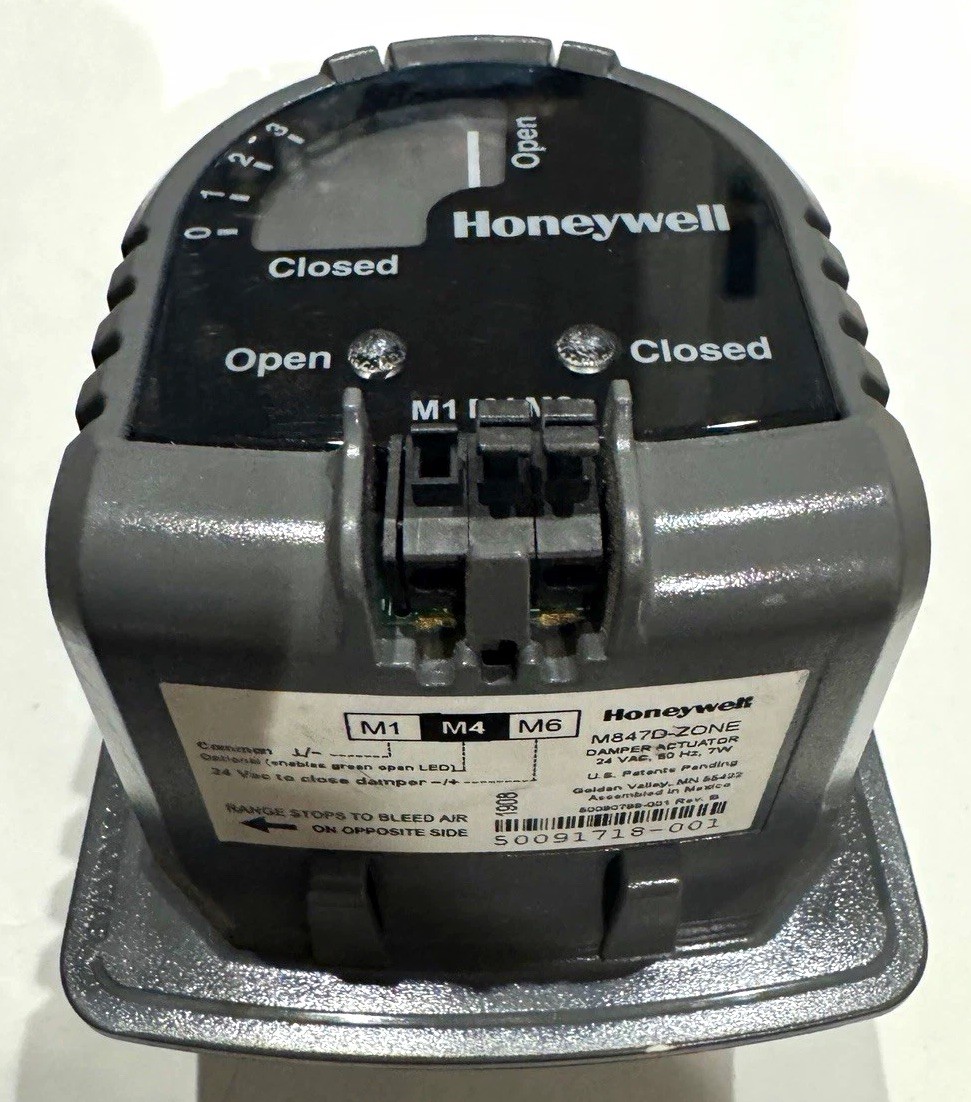 Honeywell Home M847D-ZONE Damper Actuator - 24V HVAC Zoning Control TESTED Honeywell Home M847D-ZONE Damper Actuator - 24V HVAC Zoning Control TESTED