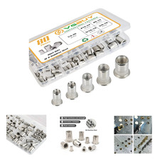 80Pcs Rivet Nut Kit Stainless Steel SAE Sizes Assortment 8-32 10-24 1/4-20 picture