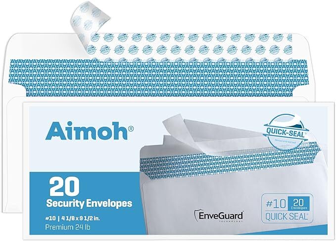 Security Tinted Self-Seal Letter Envelopes-No Window, White-24 LB Security Tinted Self-Seal Letter Envelopes-No Window, White-24 LB