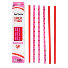 Target CharCharms Valentine Tumbler Stanley Straws 6pk 40oz Pink Red Hearts New picture