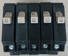 Lot of 5 Eaton Cutler Hammer CH120 Single Pole 20 Amp Type CH Circuit Breaker picture