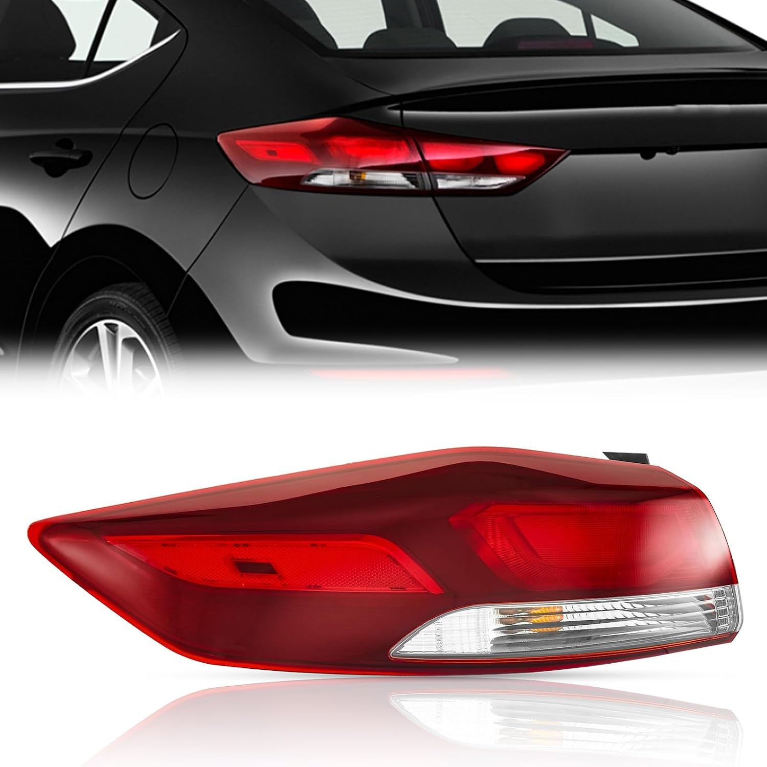 Left Driver Side Tail Light Assembly Compatible with 2017-2018 Hyundai Elantra, Left Driver Side Tail Light Assembly Compatible with 2017-2018 Hyundai Elantra,