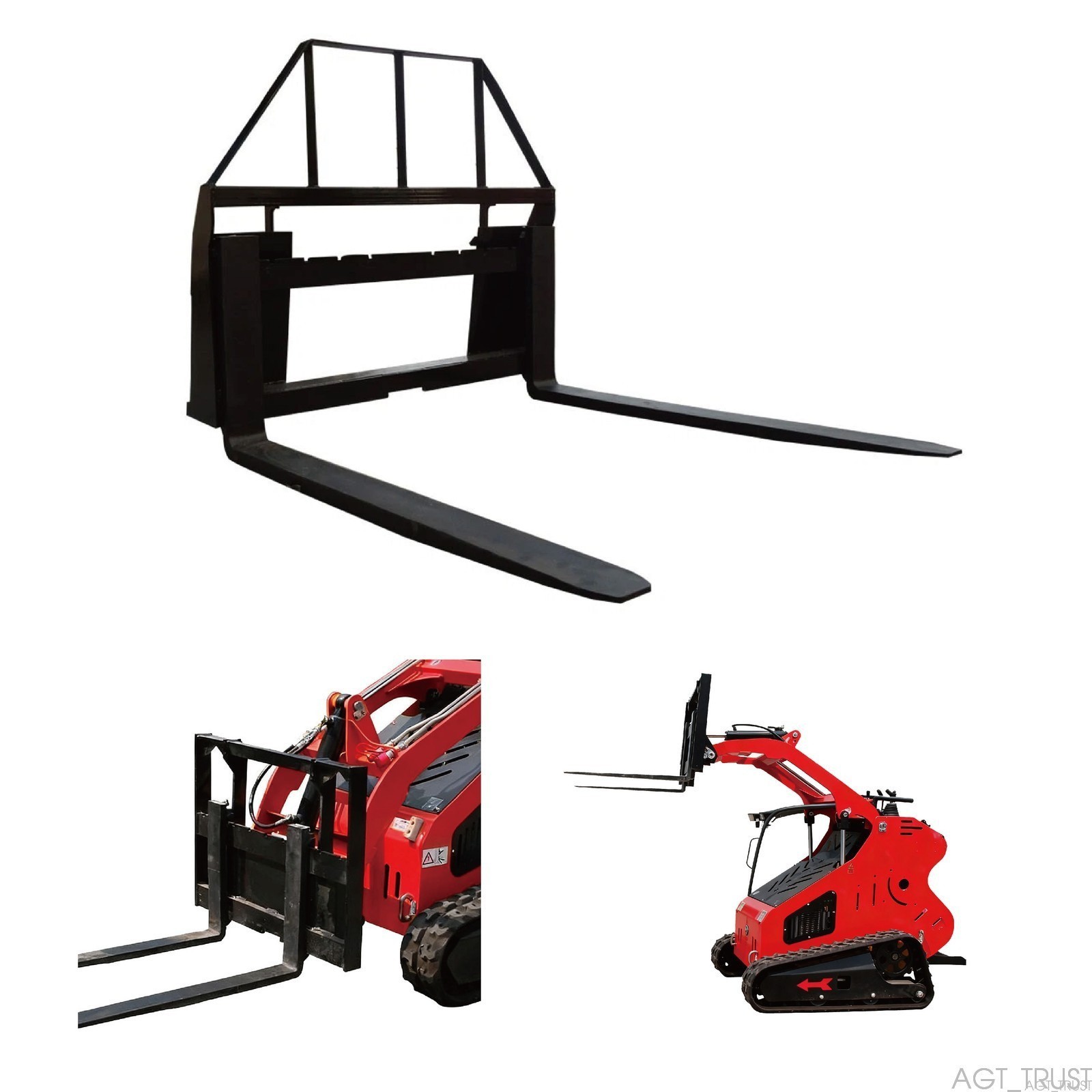 Agrotk 48in Pallet Fork Frame Attachment for Skid Steer Loader Accessories NEW Agrotk 48in Pallet Fork Frame Attachment for Skid Steer Loader Accessories NEW