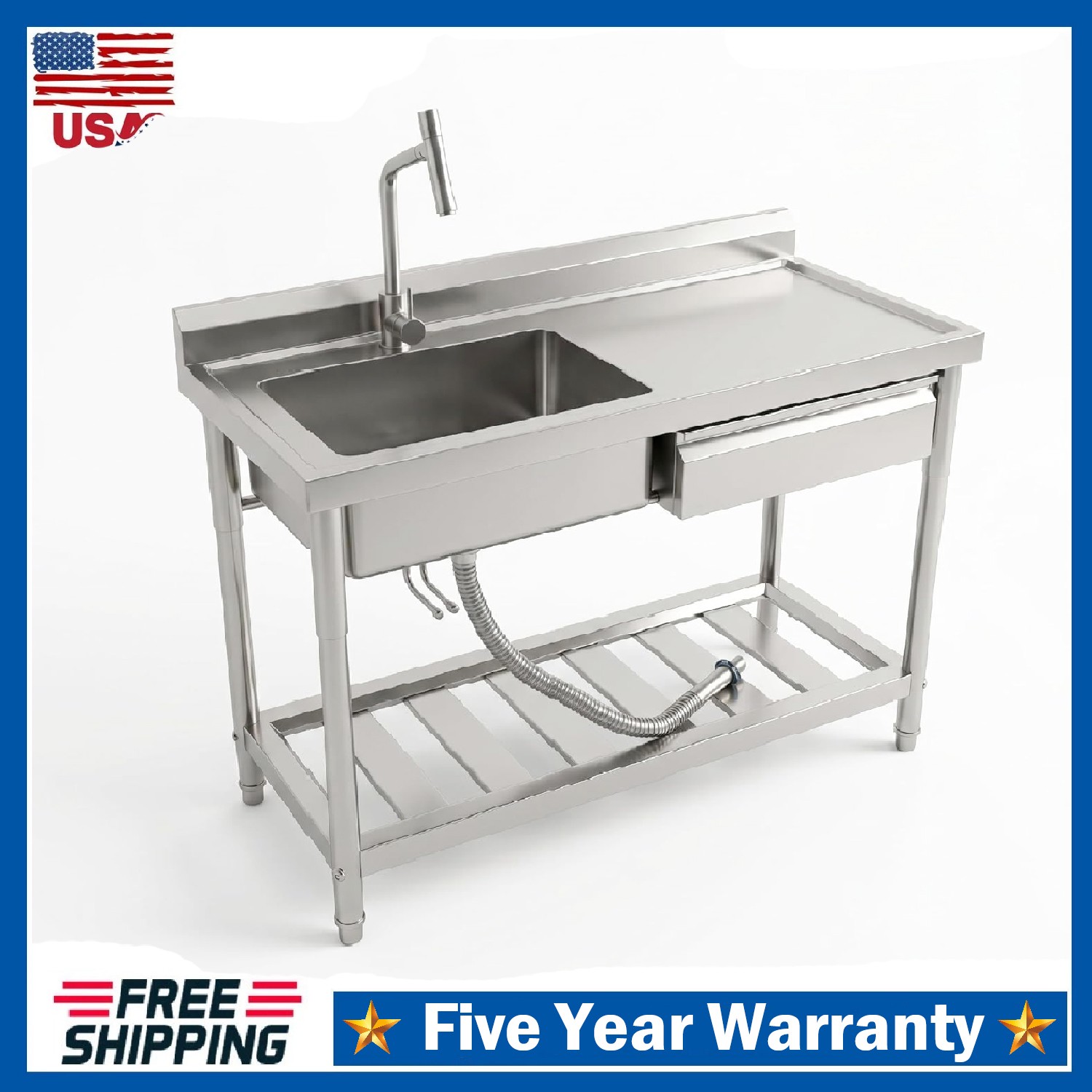 Freestanding Stainless Steel Utility Sink ,47\ Freestanding Stainless Steel Utility Sink ,47\