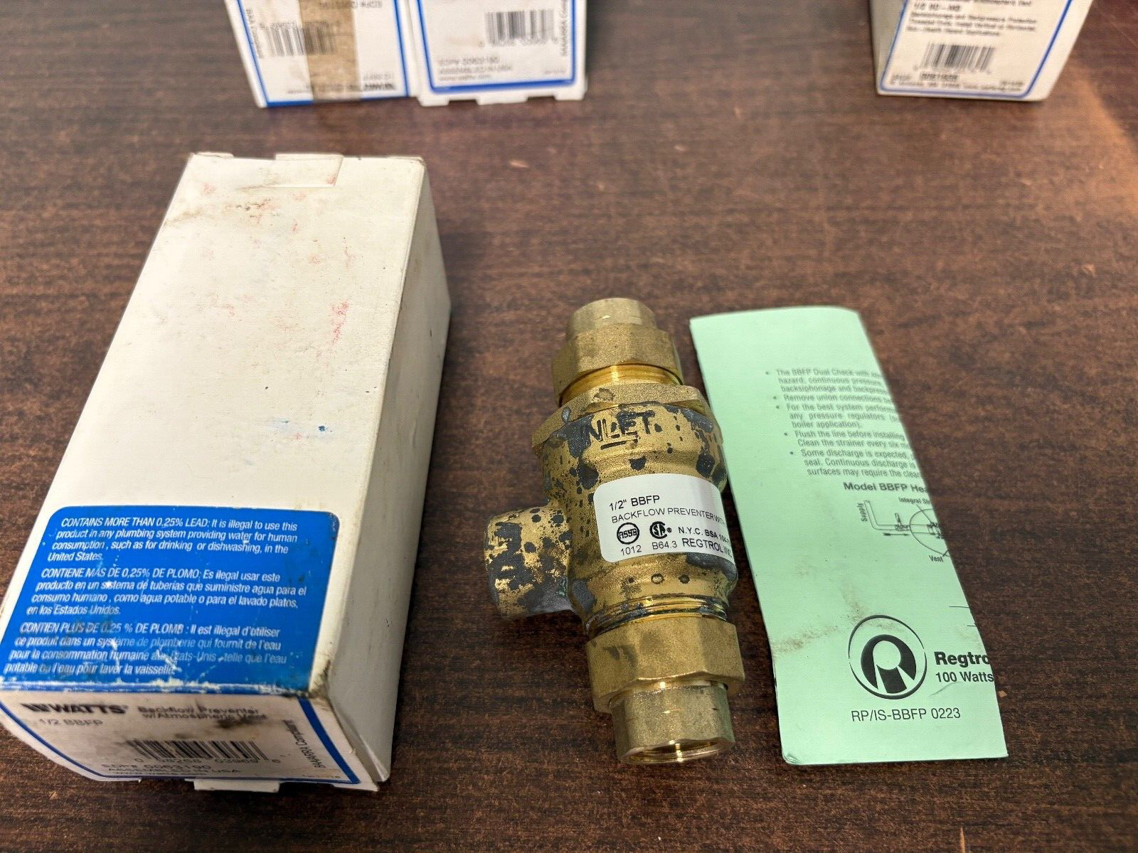 NEW WATTS 1/2” BBFP BACKFLOW PREVENTER WITH ATMOSPHERIC VENT    B385