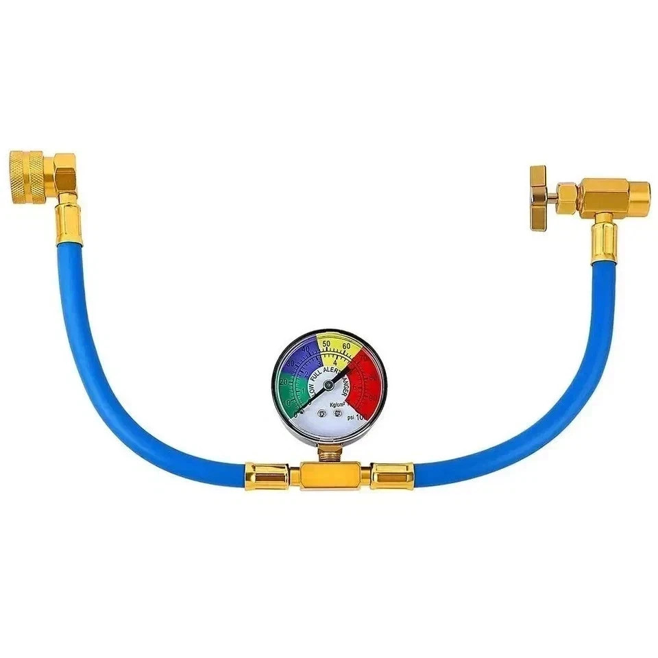 Self-Sealing R134A Refrigeration Recharge Hose Kit AC Charge Hose w/Gauge US Self-Sealing R134A Refrigeration Recharge Hose Kit AC Charge Hose w/Gauge US