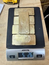 5 lb 2 oz Fluxed, Hand Poured Yellow Brass Ingot Bars- Bullion Metal Casting picture