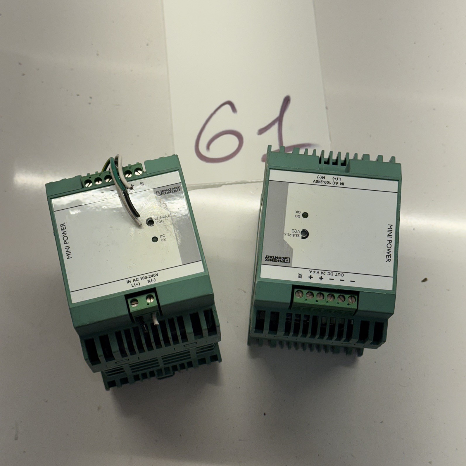 lot of 2 Phoenix Contact MINI-PS-100-240AC/24DC/4 Power Supply Unit