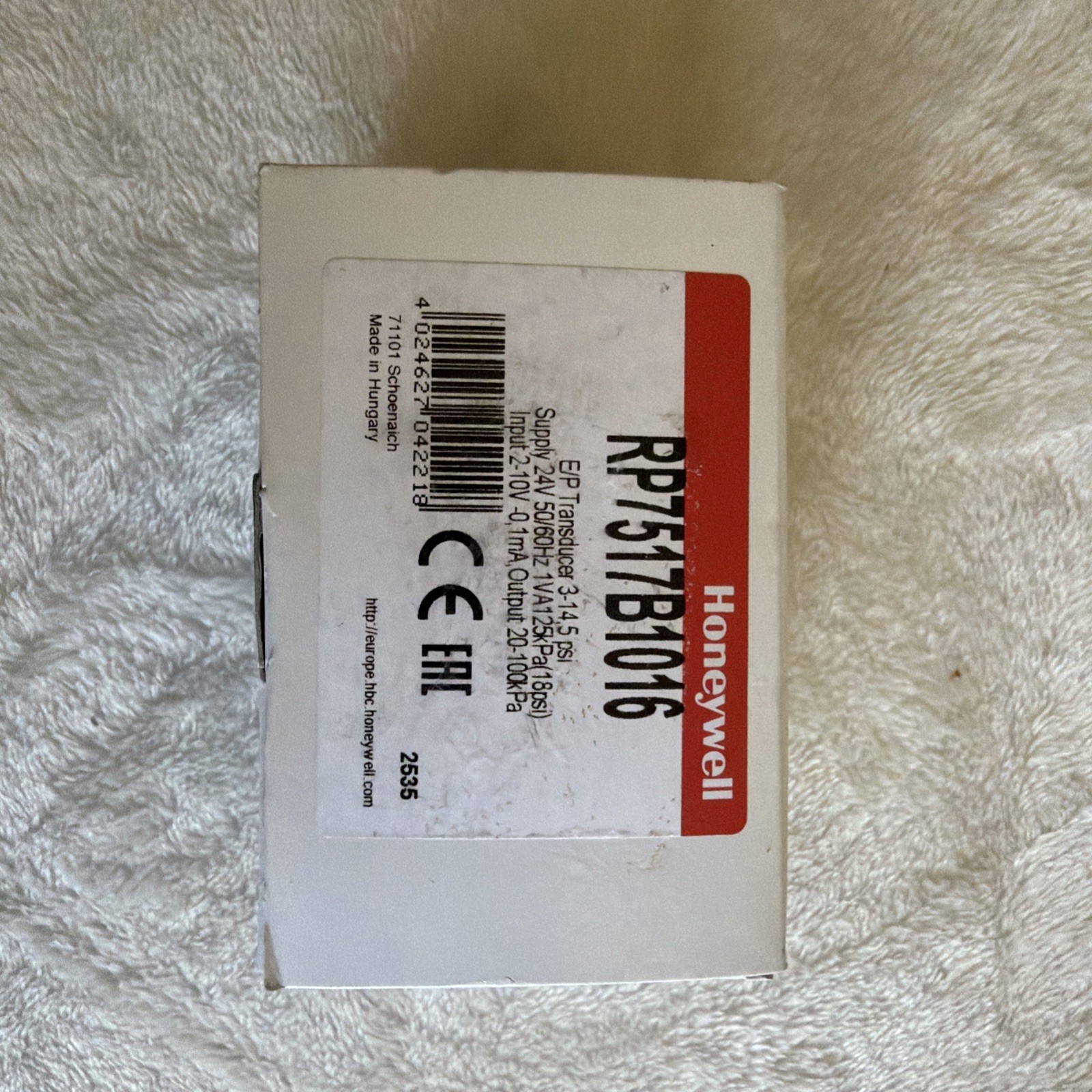Honeywell RP7517B1016 E/P Transducer Honeywell RP7517B1016 E/P Transducer