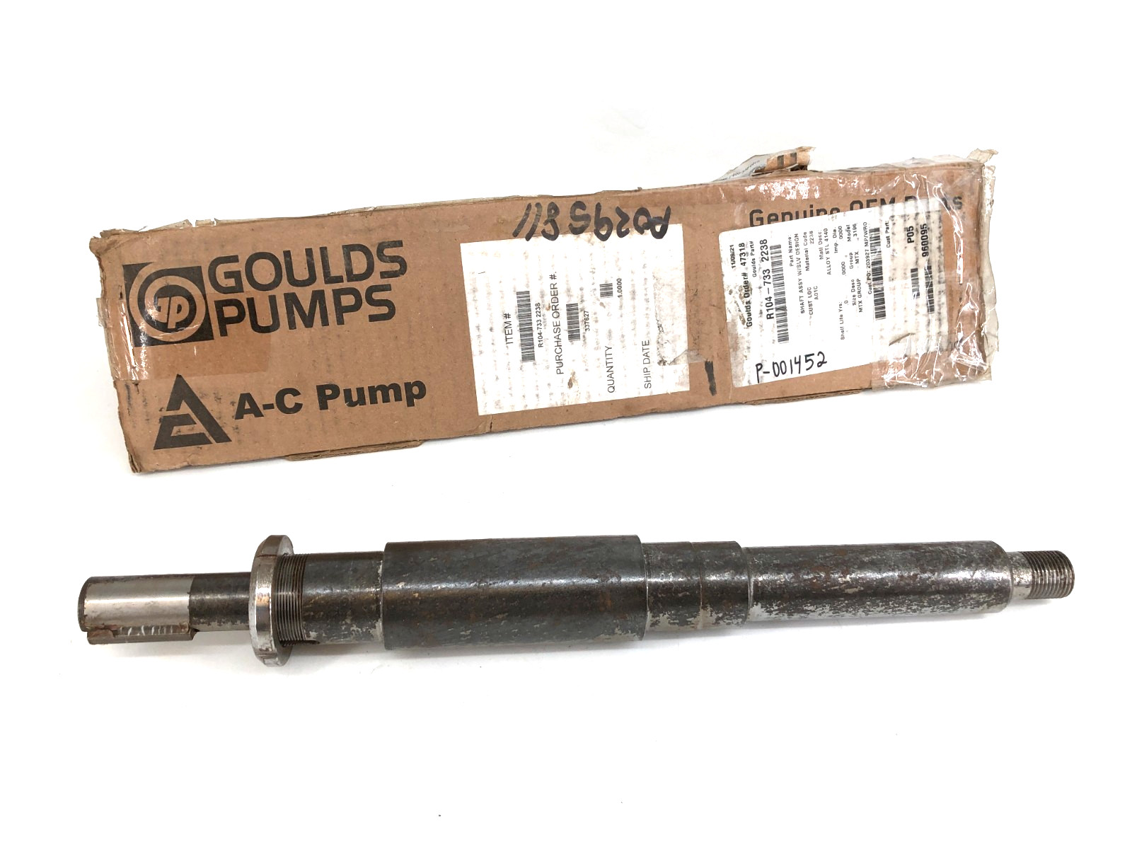 New Goulds R104-733-2238 Stainless Pump Shaft for 3196MT Pump - No Box