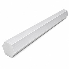 6061 Hex USA Aluminum Solid Bar - Extruded Lathe Stock, 13