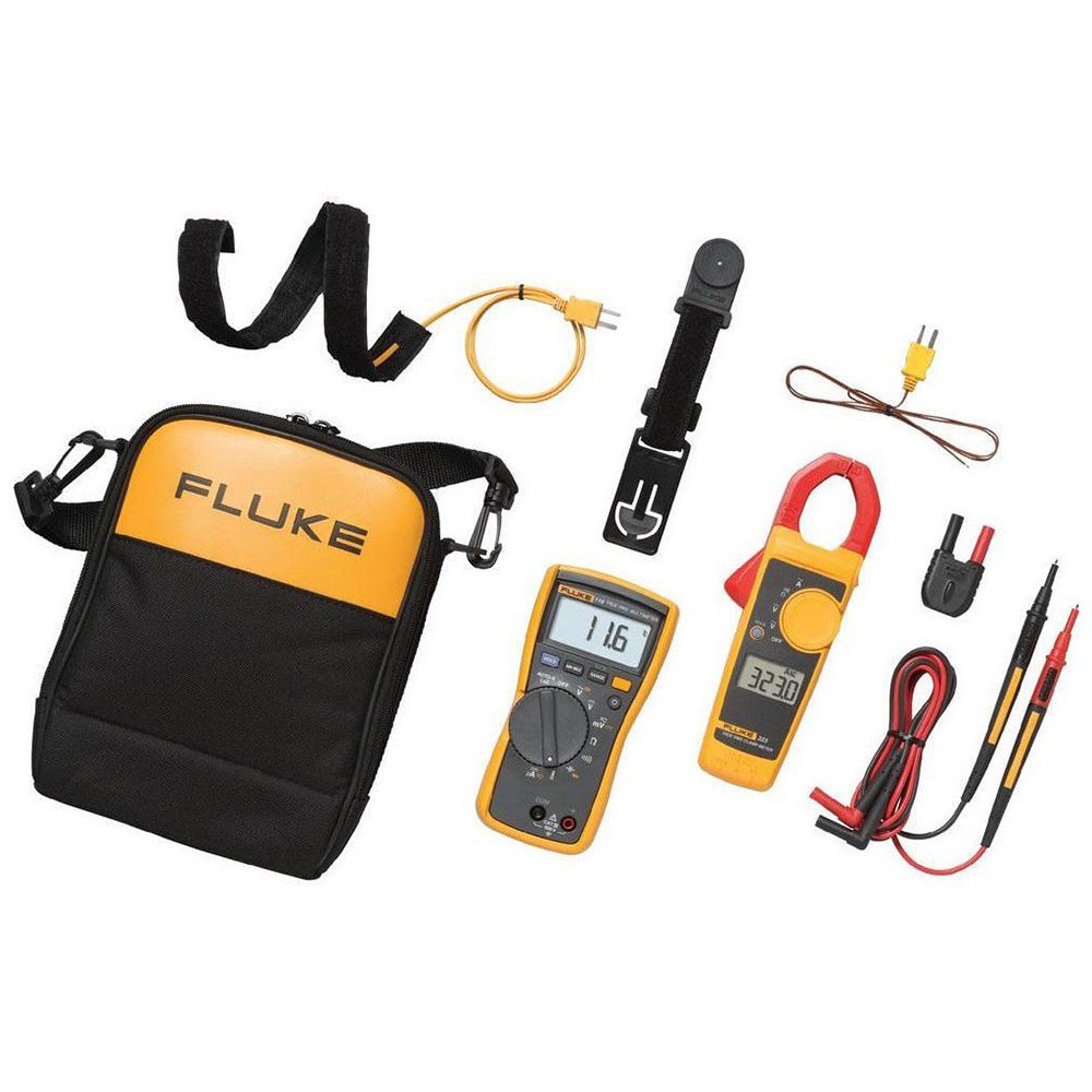 Fluke 116/323 KIT HVAC Compact Multimeter & Clamp Meter Combo Kit, 9V Alkaline