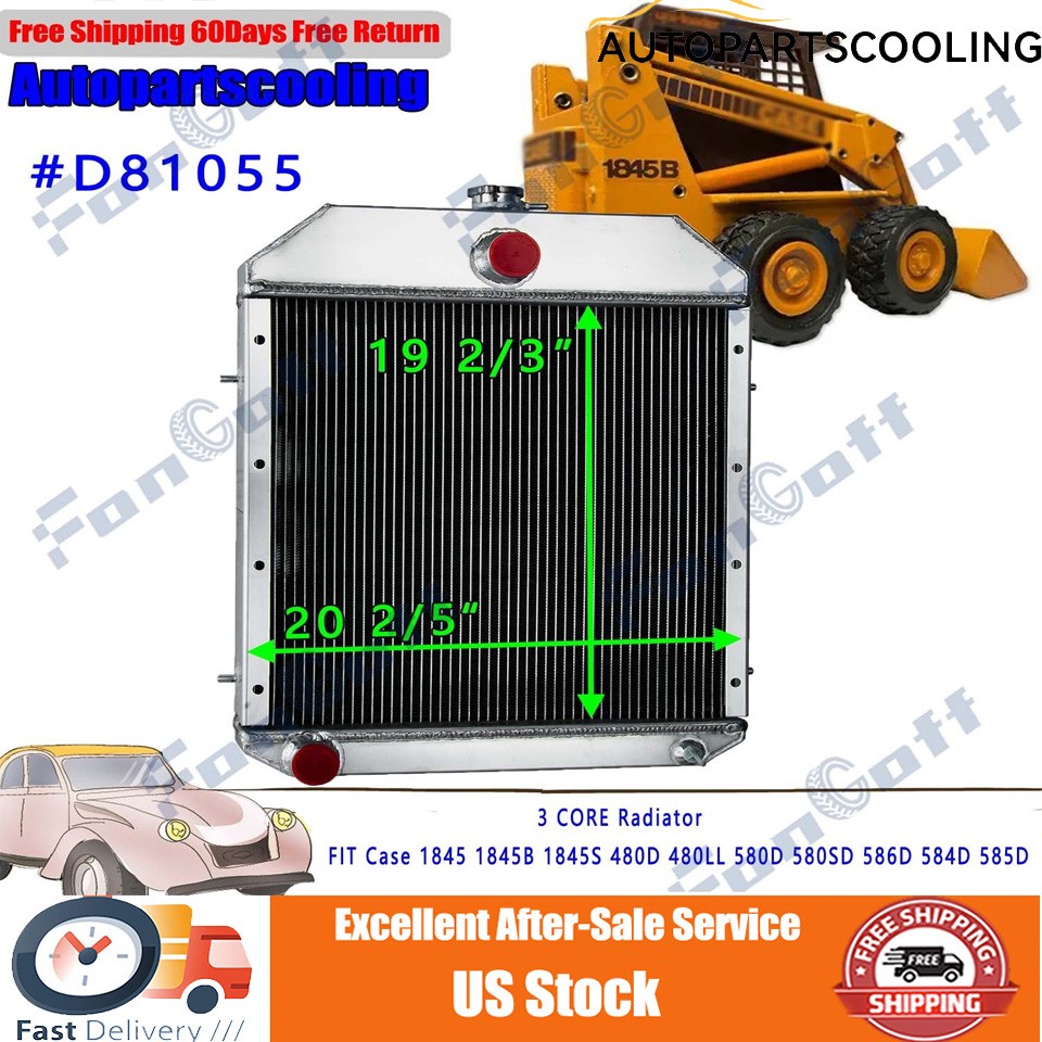 3 CORE Radiator FIT Case 1845 1845B 1845S 480D 480LL 580D 580SD 586D 584D 585D 3 CORE Radiator FIT Case 1845 1845B 1845S 480D 480LL 580D 580SD 586D 584D 585D