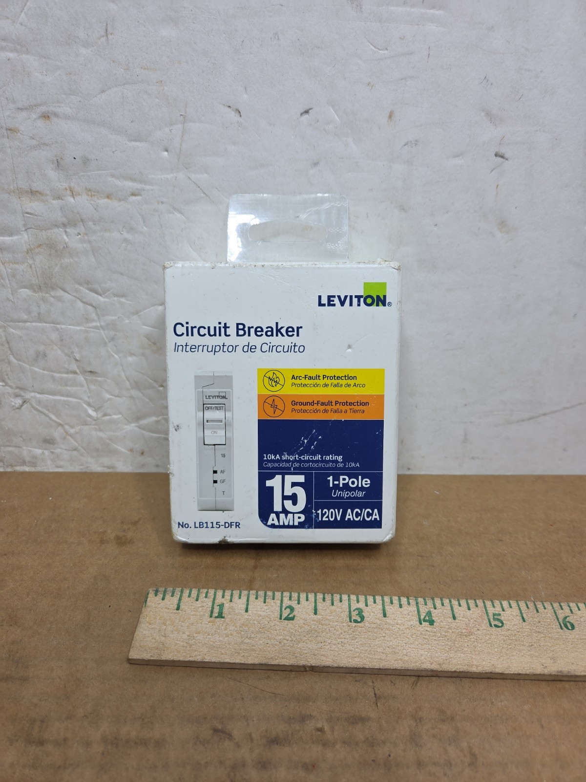 Leviton LB115-DFR Branch Circuit Breaker 1-pole 15Amp 120V R22-LB115-DFR