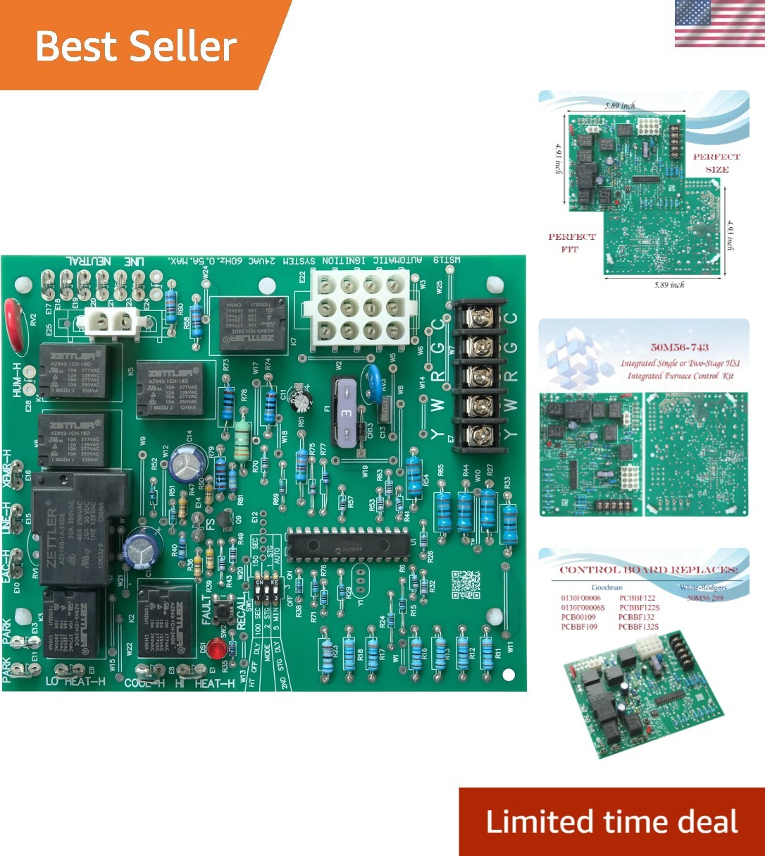 Compact PCBBF162S Furnace Control Board - Perfect Replacement for Goodman Units Compact PCBBF162S Furnace Control Board - Perfect Replacement for Goodman Units