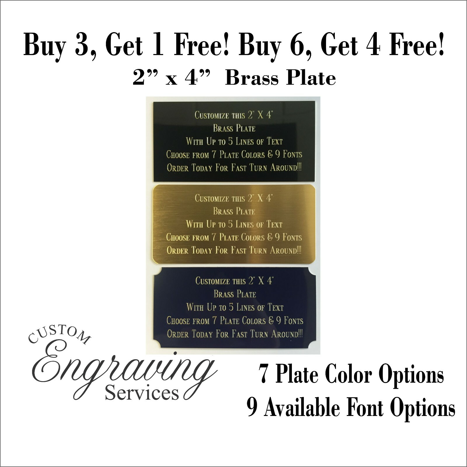 Custom Engraved Plate BRASS 2 Custom Engraved Plate BRASS 2