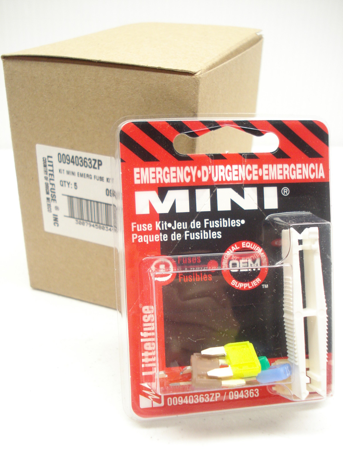 Box of 5 =8 Asst. 00940363ZP 094363 Mini Emergency Fuse Kit Box of 5 =8 Asst. 00940363ZP 094363 Mini Emergency Fuse Kit