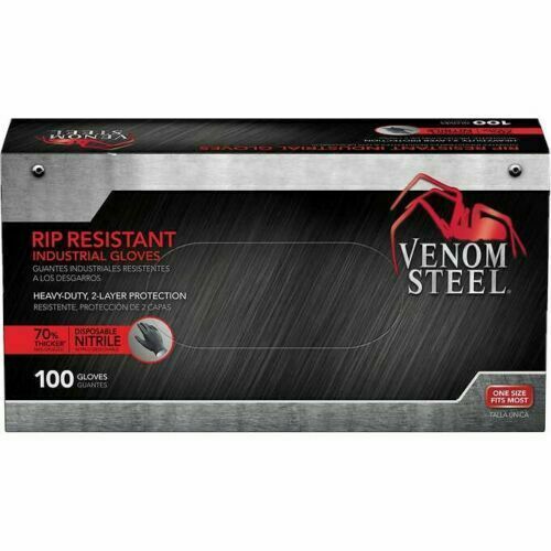 FREE SHIPPING VENOM STEEL Nitrile Gloves Rip Resistant Size Fits Most 100 CT FREE SHIPPING VENOM STEEL Nitrile Gloves Rip Resistant Size Fits Most 100 CT