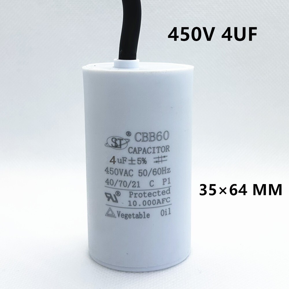 CBB60 START RUN MOTOR CAPACITOR 2.5-100 uF  450VAC 450V Capacitor (Wire) US