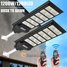 2 PACK LED Solar Flood Light Dusk to Dawn Security Wall Street Yard Outdoor Lamp picture