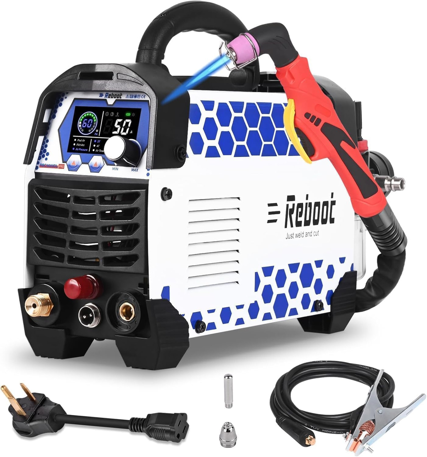 Plasma Cutter DC Inverter 60Amps 2025 Model 1/2 Inch Cut Dual Voltage 120V 240V Plasma Cutter DC Inverter 60Amps 2025 Model 1/2 Inch Cut Dual Voltage 120V 240V
