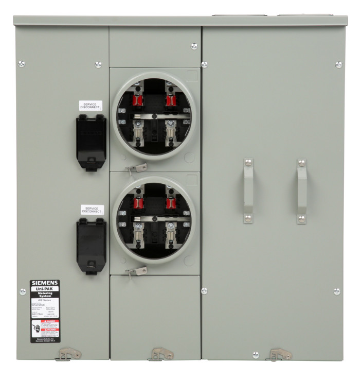 Siemens WP4212RJB 2-Gang 400A 225 Amp RINGLESS HORN BYPASS UNI-PAK Meter Stack Siemens WP4212RJB 2-Gang 400A 225 Amp RINGLESS HORN BYPASS UNI-PAK Meter Stack