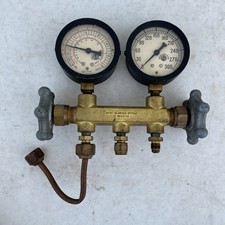 Vintage Jas. P. Marsh Co Compound Pressure Vacuum Gauge 2 pc with Kerotest 513 picture