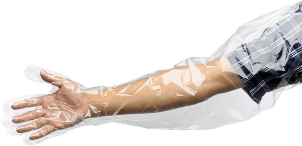 50 Pcs Extra Long Disposable Field Dressing Gloves Veterinary Arm Long Sleeve