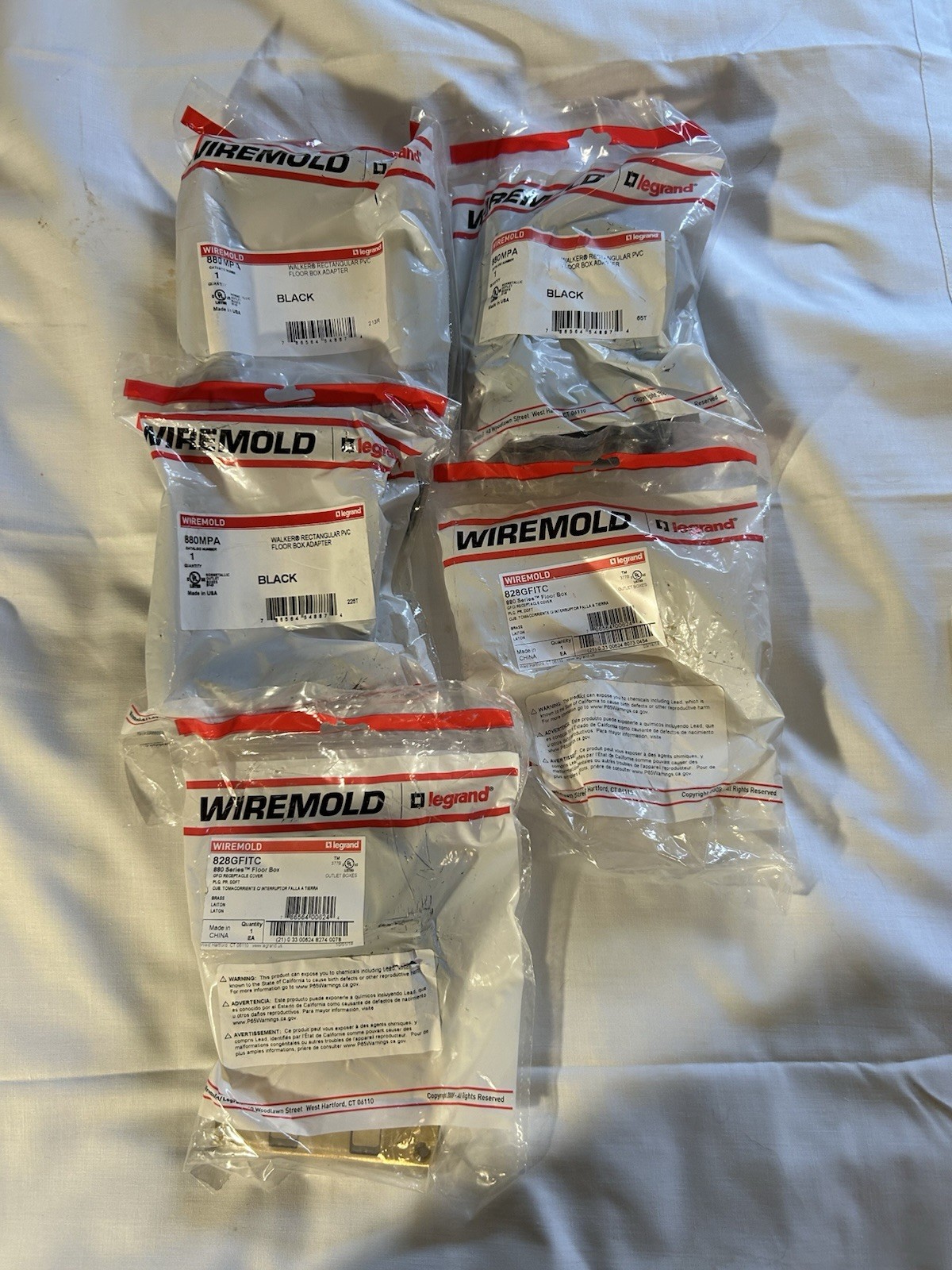 Lot Of 6 Assorted Wire Mold Adaptors And Covers Lot Of 6 Assorted Wire Mold Adaptors And Covers