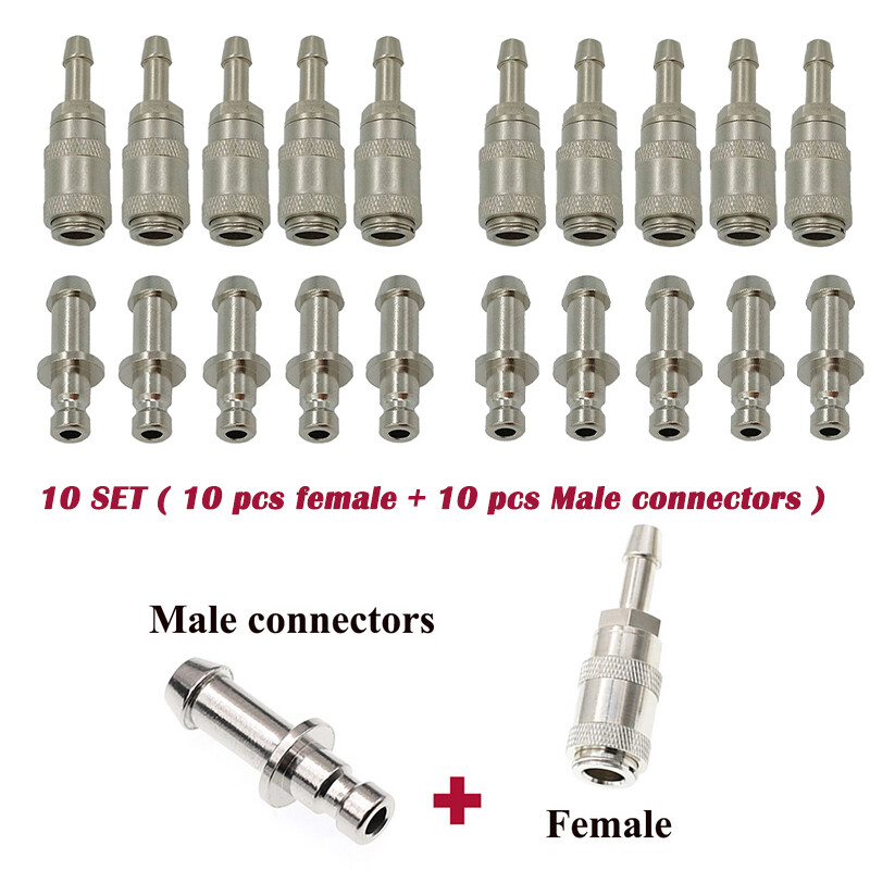 10 SET NIBP Cuff Connector Blood Pressure Hose Quick Male+Female Bayonet Socket 10 SET NIBP Cuff Connector Blood Pressure Hose Quick Male+Female Bayonet Socket