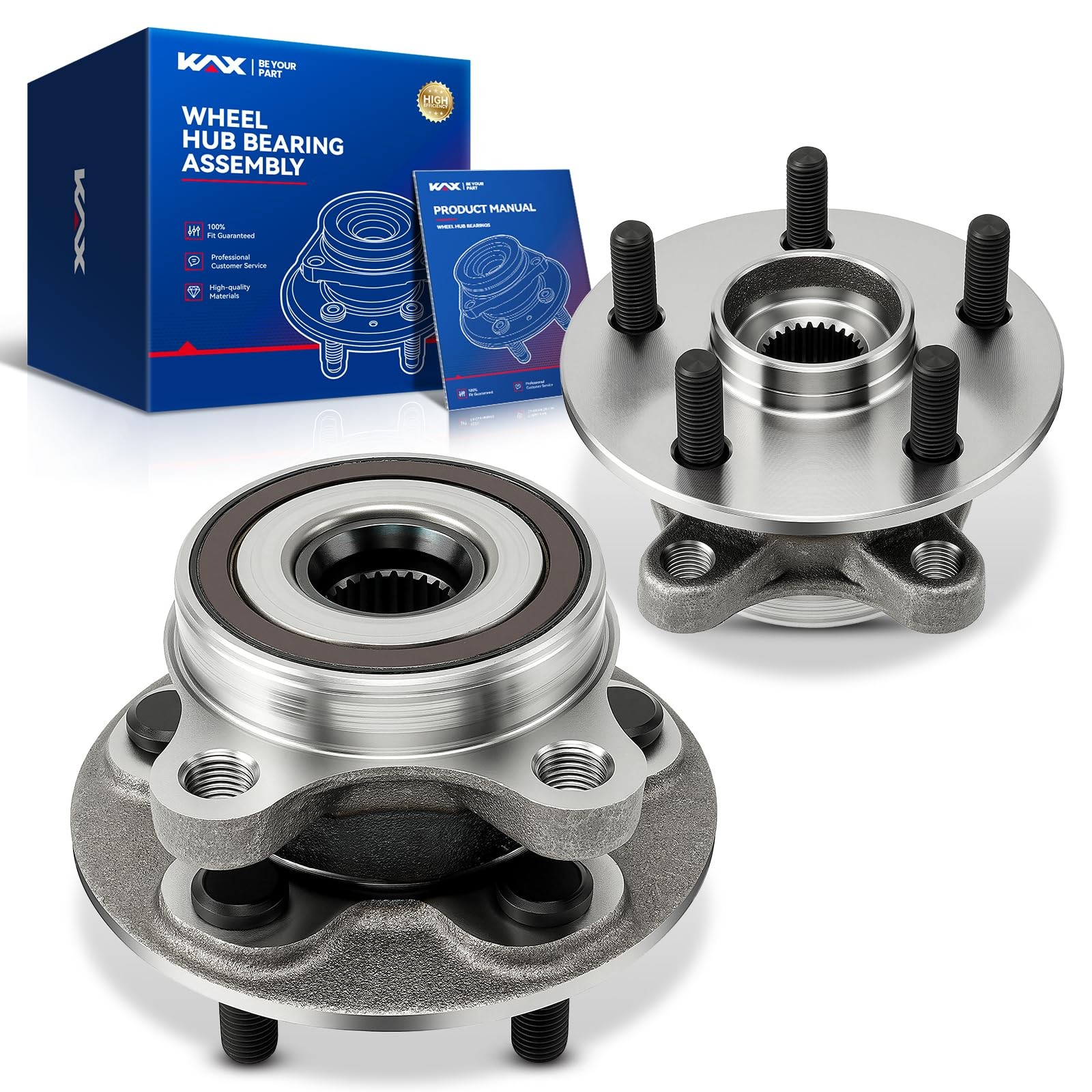 KAX 513402 Front Wheel Bearing & Hub Assembly 2pc 5 Lug for Toyota