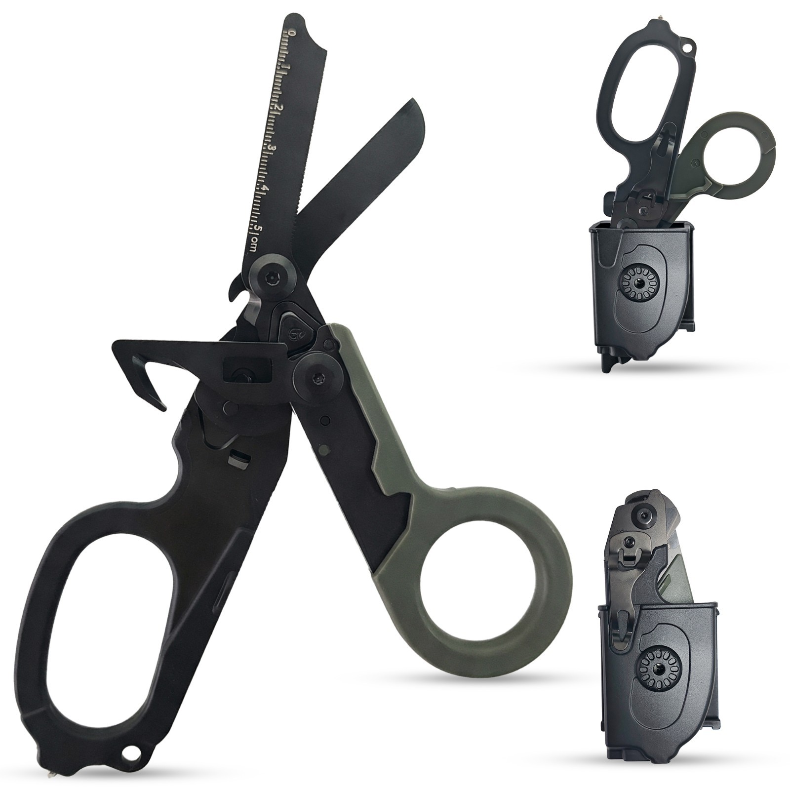 Trauma Shears Foldable Tactical Scissors - 6-in-1 Heavy Duty Emergency Response
