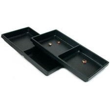 2 Black Plastic 2 Compartment Jewelry Tray Inserts picture