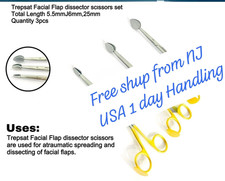 Trepsat Facial Flap dissector set of 3pcs,10m,15mm,20mm Medical SS Ship from NJ picture